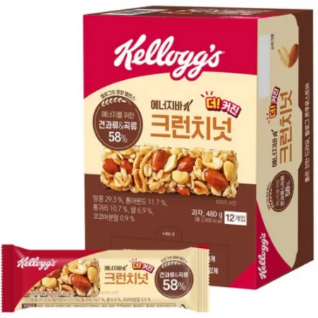 (16:30마감(D) 크런치넛에너지바(켈로그/40G*12EA)EA 이미지