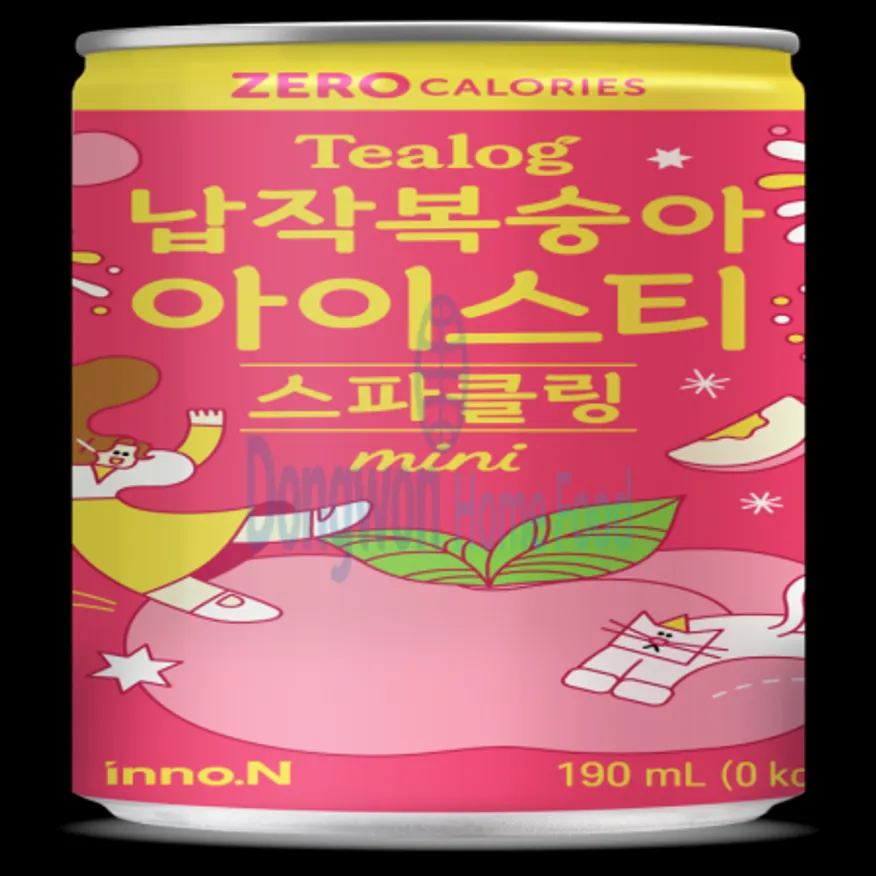 (16:30마감(D) 티로그납작복숭아아이스티스파클링(이노엔/제로/190ML*30EA)BOX 이미지