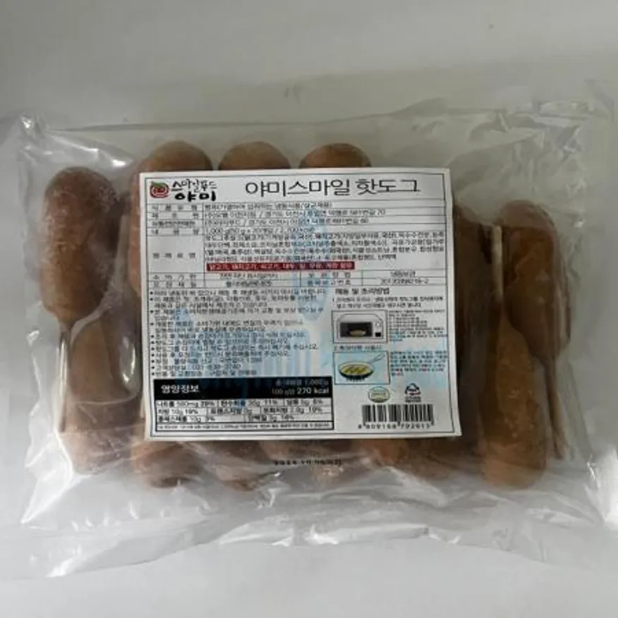 (16:30마감(D) 스마일핫도그(야미푸드/50g*20입/1kg)EA 이미지