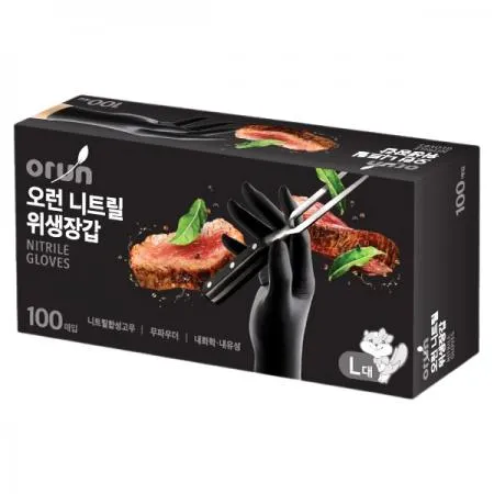 니트릴다용도장갑(오런/L/블랙/100매)