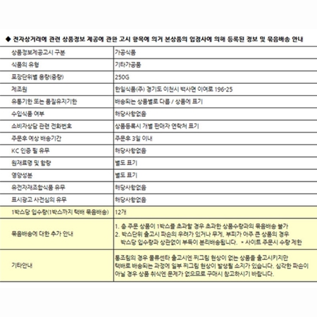 상품정보제공고시