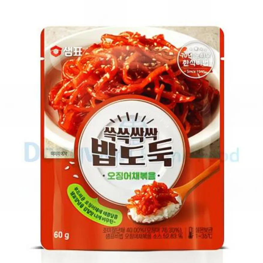(16:30마감(D) 쓱쓱싹싹밥도둑오징어채볶음(국내산/샘표/60G)EA 이미지