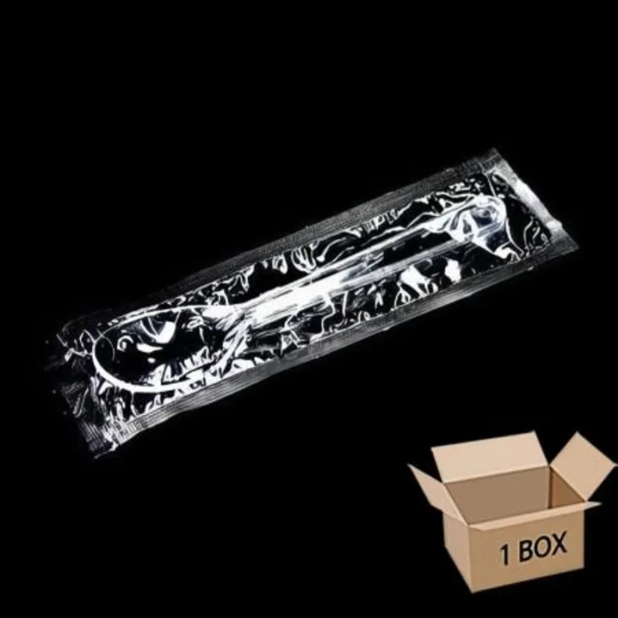 (16:30마감(D) 일회용숟가락(개별/172mm/PS/투명/1500입)BOX 이미지