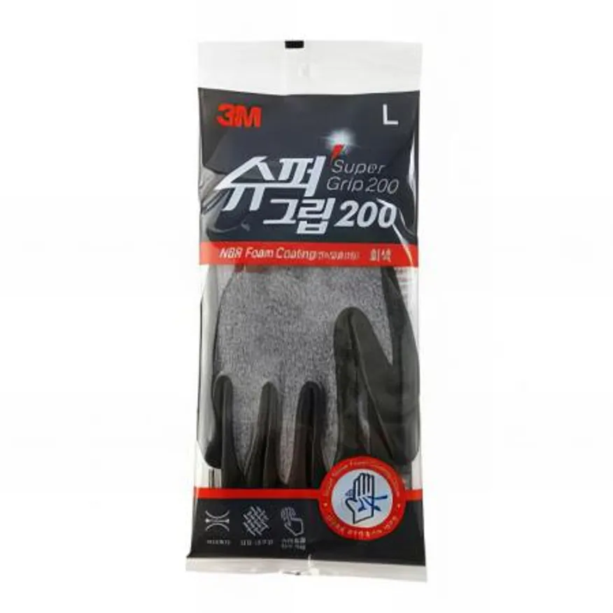 (16:30마감(D) 작업용코팅장갑(3M/슈퍼그립200/대/H225mm/회색/1족)EA 이미지