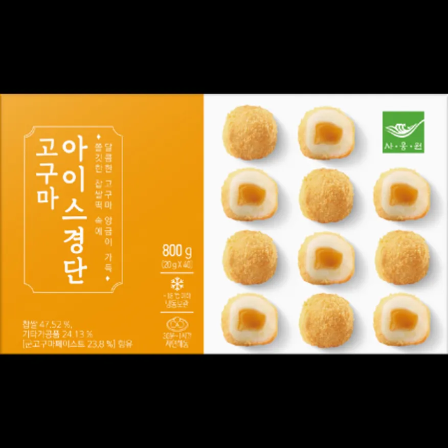 (16:30마감)아이스경단떡(고구마)(800G(20G*40EA)/PAC/사옹원) 이미지