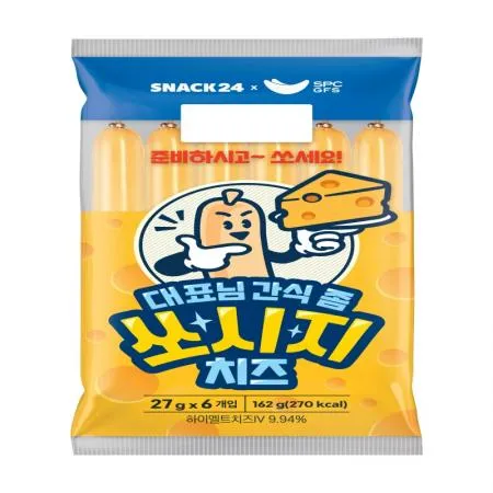 (16:30마감(D) 대표님간식좀쏘시지치즈(스낵24/27G*6입)EA 이미지