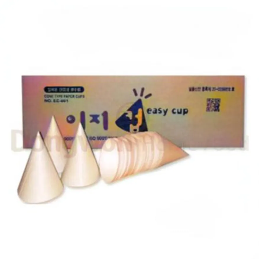 (16:30마감(D) 꼬깔종이컵(120ml/흰색/2000매/원뿔형)BOX 이미지