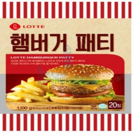 (16:30마감(D) 햄버거패티(롯데푸드/돼지고기:미국산,국산,닭고기:국산/1.1kg)EA 이미지