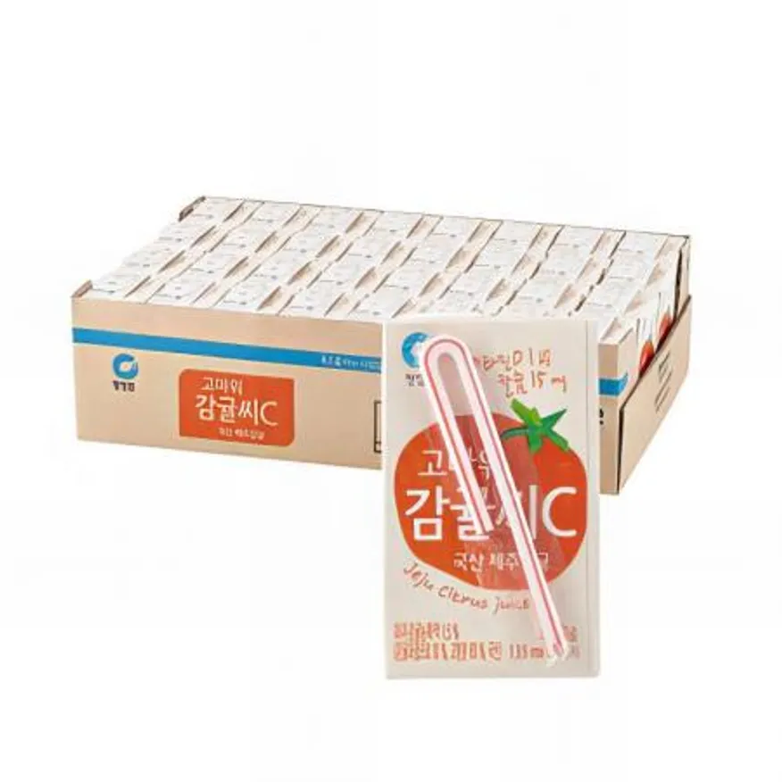 (16:30마감(D) 고마워감귤씨C음료(청정원/팩/135ML*32입)BOX 이미지