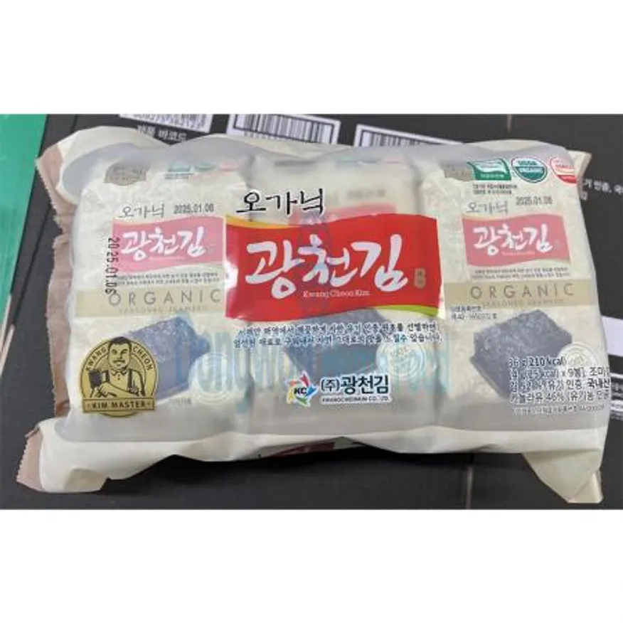 (16:30마감(D) 유기농재래도시락김(국내산/광천김/상온/(4g*9단)*9팩)EA 이미지