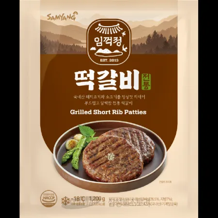 (16:30마감)임꺽정떡갈비(1.2KG(100G*12/삼양냉동/계육:국산/돈육/우육) 이미지