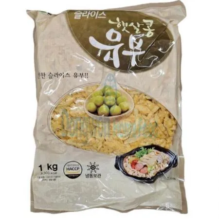 (16:30마감(D) 햇살콩유부슬라이스(대두(외국산)/신미/냉동/1KG)EA 이미지