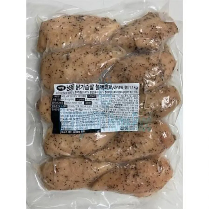 (16:30마감(D) 닭가슴살블랙페퍼(하림/냉동/110g*10입/계육:국내산/1.1kg)EA 이미지