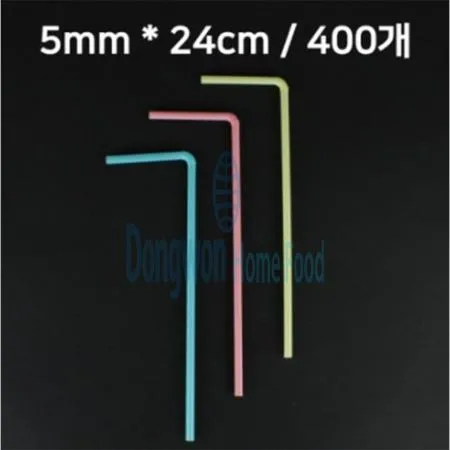 (16:30마감(D) 빨대(벌크/주름/Ø5*H240mm/PP/파스텔/400입)EA 이미지