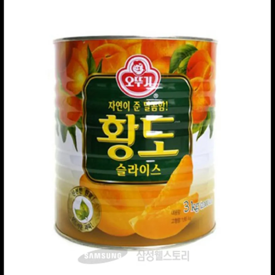 (16:30마감)(O)황도슬라이스캔(오뚜기/3KG(약110~125조각)/E/복숭아:중국산) 이미지