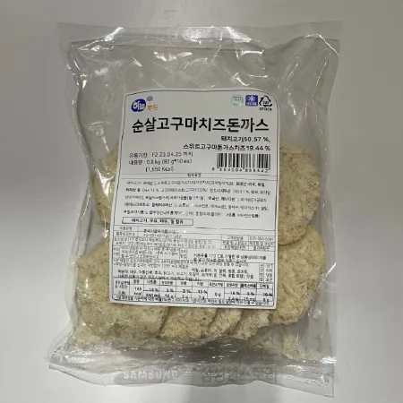 (16:30마감)순살고구마치즈돈가스(하늘/800G(80G*10EA)/PAC/돈육:국산) 이미지