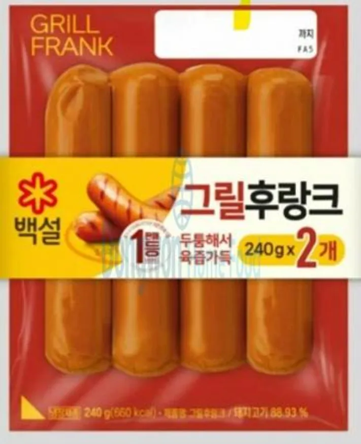 (16:30마감(D) 백설그릴후랑크(CJ/(240g*2)*8EA)돼지고기:외국산,국산)BOX 이미지