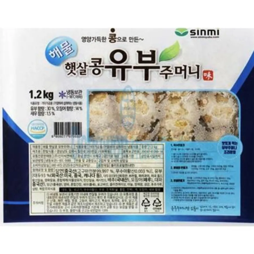 (16:30마감(D) 해물유부주머니(대두:외국산/CJ씨푸드/신미/냉동/1.2KG)EA 이미지