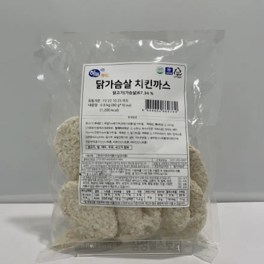 (16:30마감)닭가슴살치킨가스(하늘푸드/800G(80G*10EA)/PAC/계육:국산) 이미지