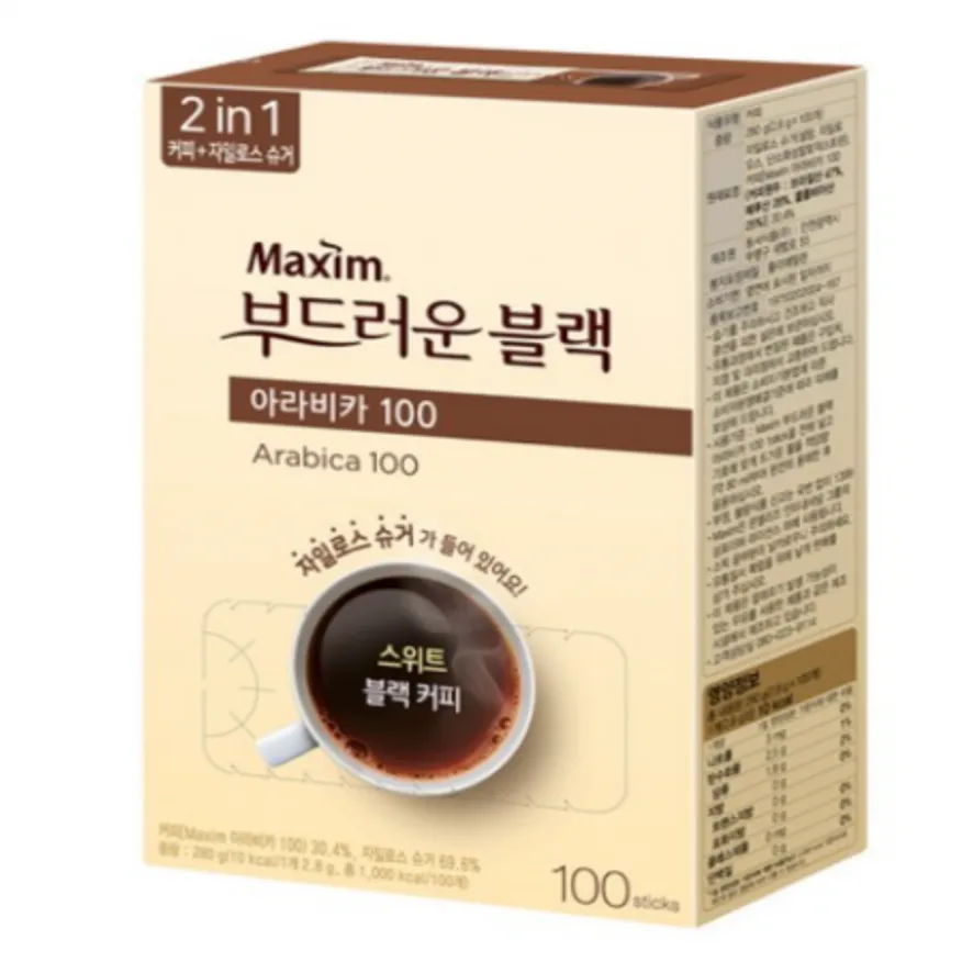 (16:30마감(D) 부드러운블랙아라비카100원두커피믹스(맥심/100T)EA 이미지