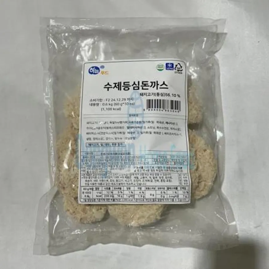(16:30마감(D) 수제등심돈까스(하늘푸드/돼지고기:국내산/60g*10입/600g)EA 이미지