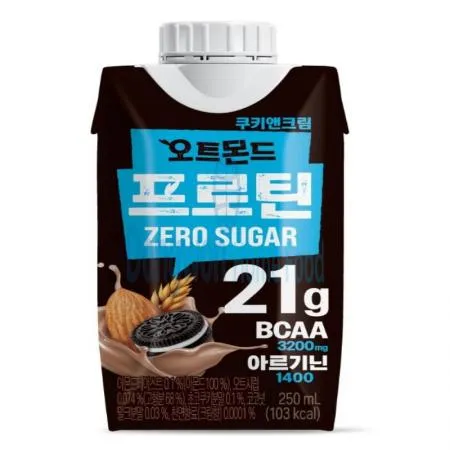 (16:30마감(D) 오트몬드프로틴제로슈거(롯데칠성/쿠키앤크림/250ML*18EA)BOX 이미지