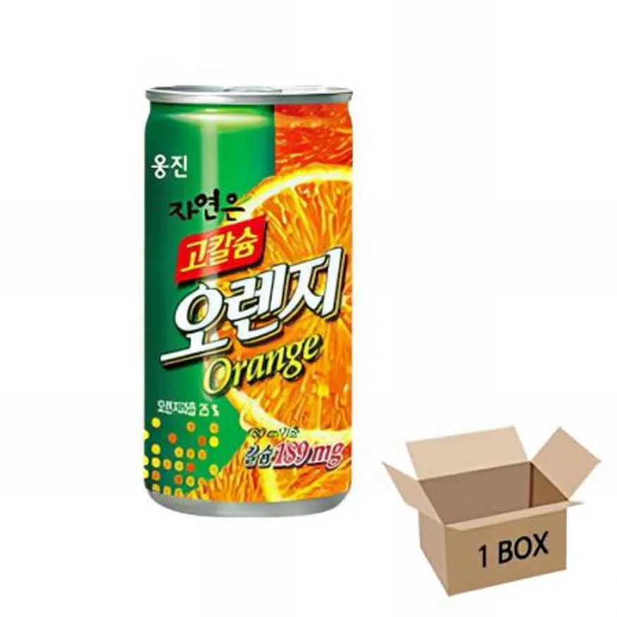(16:30마감(D) 자연은고칼슘오렌지주스(웅진/캔/180ML*30입)BOX 이미지