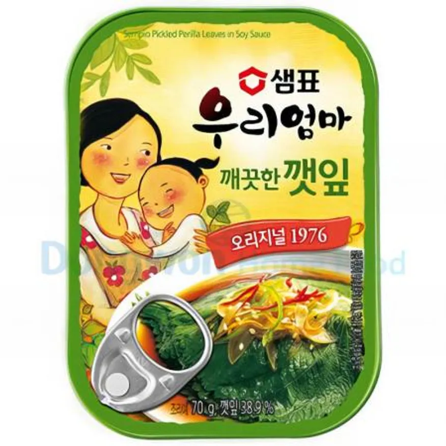 (16:30마감(D) 우리엄마깻잎깨끗한맛(국내산/샘표/70G)EA 이미지