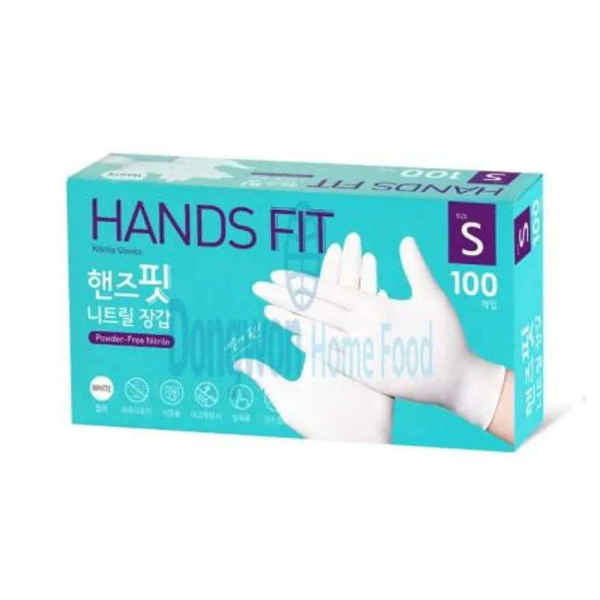 (16:30마감(D) 니트릴장갑(인도네시아/핸즈핏/S/흰색/50족/식품용)EA 이미지