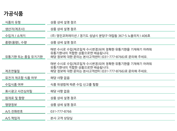 상품정보제공고시