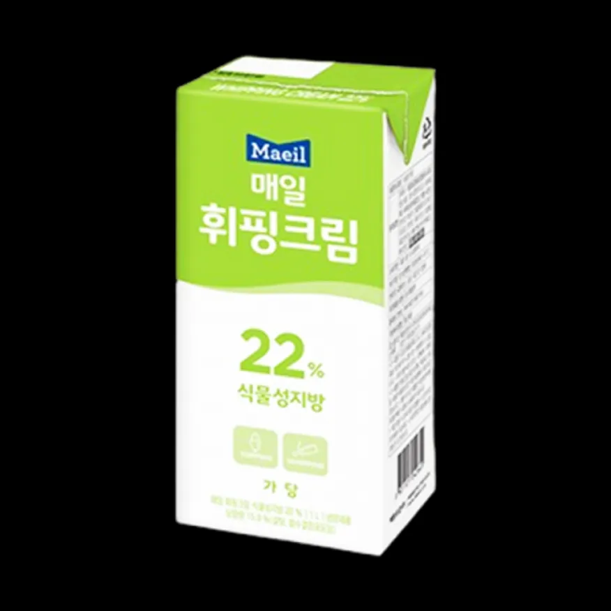 (16:30마감(L)휘핑크림(매일/이지업/1L/22%/식물성) 이미지