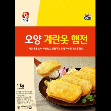 (16:30마감)계란옷햄전(사조오양/1KG(약27G*37±2EA)/PAC/돈육/계육:국산)