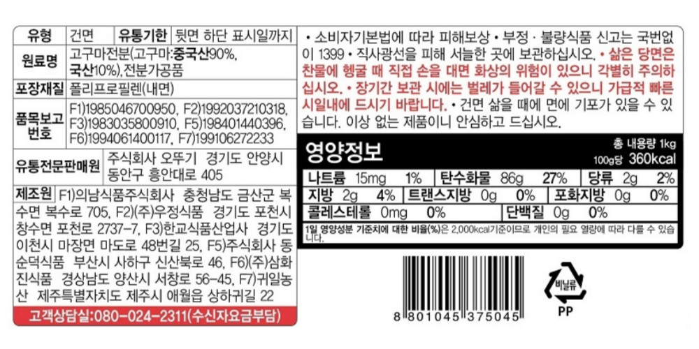 상품정보제공고시