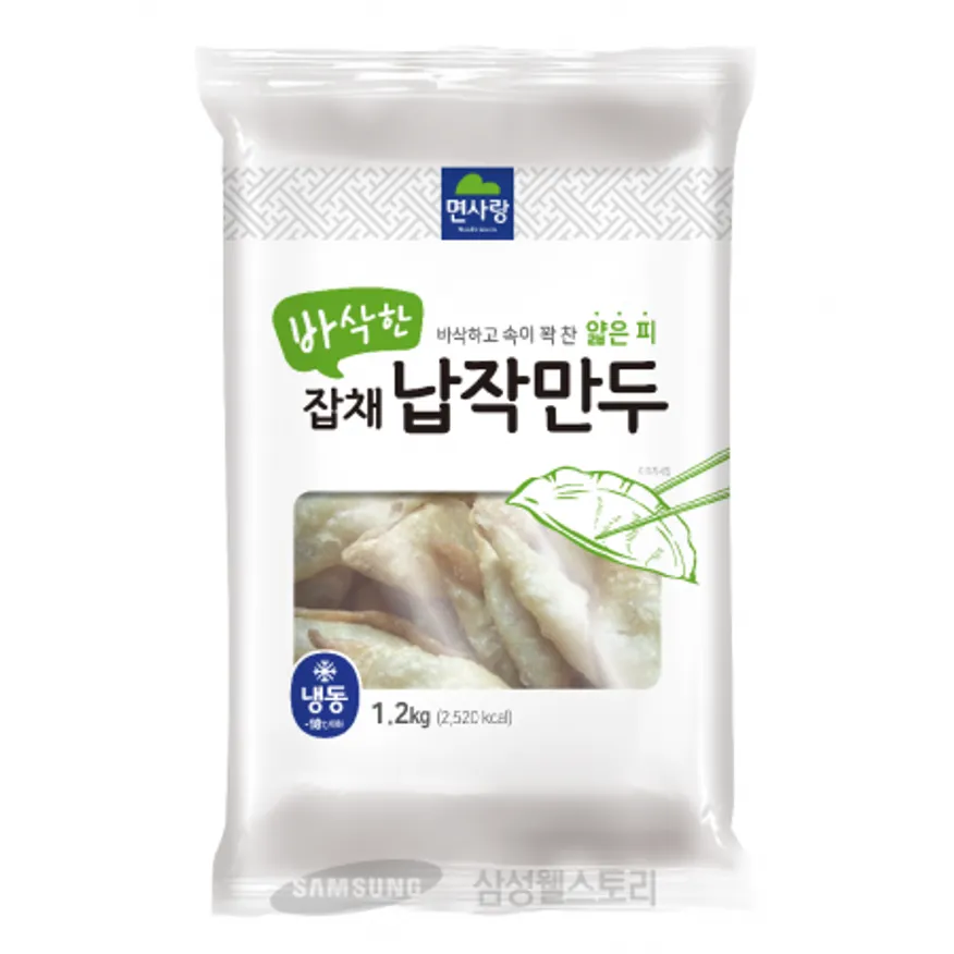 (16:30마감)바삭한잡채납작만두(1.2KG(약48EA)/PAC/면사랑) 이미지