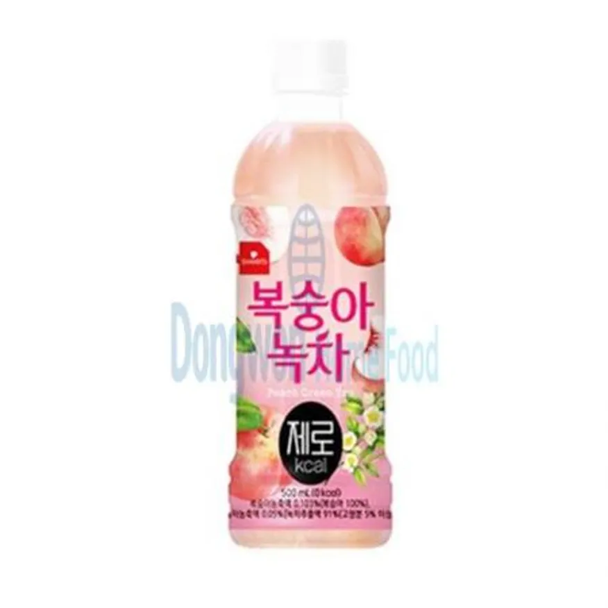 (16:30마감(D) 복숭아녹차제로(웰그린/PET/500ML*24입/W)BOX 이미지