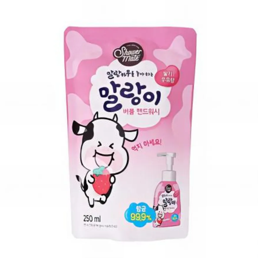 (16:30마감(D) 핸드워시(애경/샤워메이트/말랑카우/딸기/리필형/250ML)EA 이미지