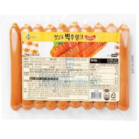 (16:30마감(D) 빅후랑크소시지오리지널(CJ씨푸드/닭고기,돼지고기:국산/1kg)EA 이미지