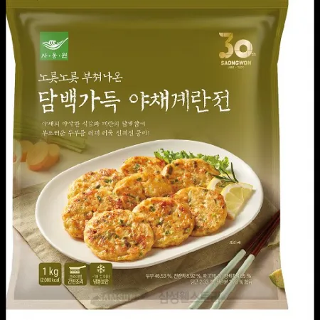 (16:30마감)담백가득야채계란전(사옹원/1KG(30G*약33EA)/PAC/대두:외국산)