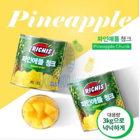 (16:30마감(D) 파인애플캔(필리핀산/동서/리치스/청크/3.06KG)EA 이미지