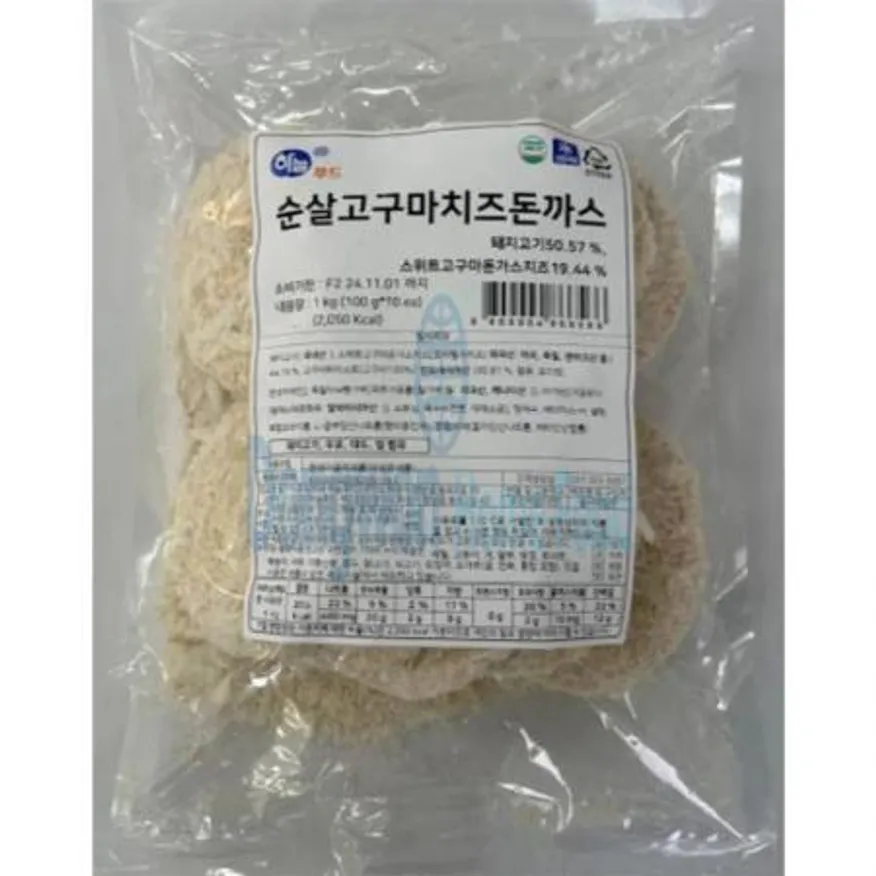 (16:30마감(D) 순살고구마치즈돈까스(하늘푸드/돈육:국내산/1kg(10입))EA 이미지