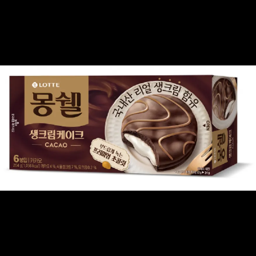 (16:30마감)NEW몽쉘카카오,롯데,204G(34G*6EA)/PAC 이미지