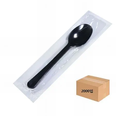 (D)일회용숟가락(개별/H148mm/PP/검정/2000입/빙수스푼)BOX