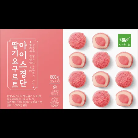 (16:30마감)아이스경단떡(딸기요구르트)(800G(20G*40EA)/PAC/사옹원) 이미지