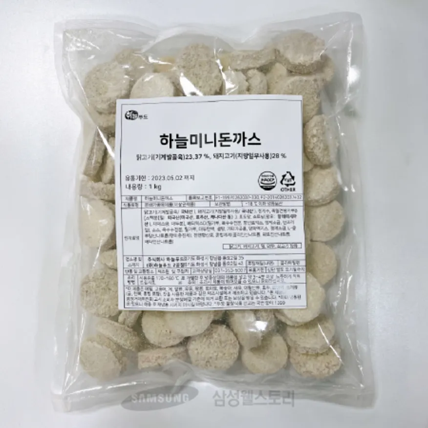 (16:30마감)하늘미니돈가스(1KG(82~86EA)/PAC/계육:국산/하늘/돈육) 이미지