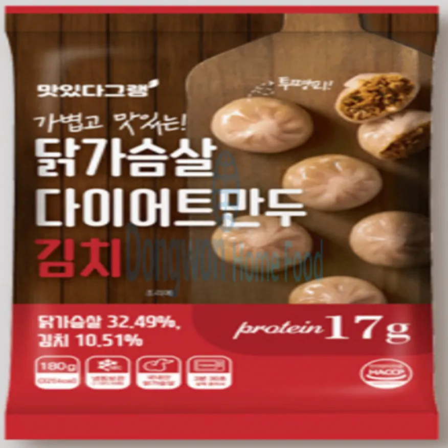 (16:30마감(D) 닭가슴살다이어트만두(김치/엄지/6입/180G)EA 이미지
