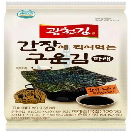 (16:30마감(D) 구운파래식탁김(국내산/광천김/11g*6봉/66g)EA 이미지