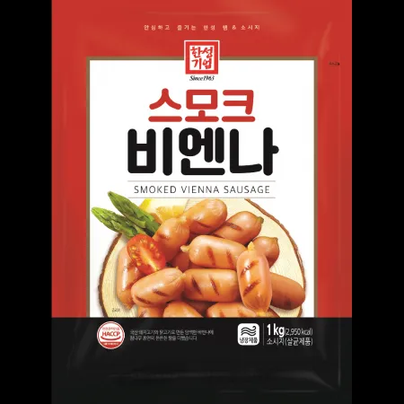 (16:30마감)스모크비엔나(한성기업/1KG(125±5EA)/PAC/계육:돈육:국산) 이미지