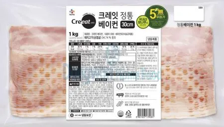 (16:30마감(D) 크레잇정통베이컨(CJ/크레잇/1.7mm/돼지고기:외국산/1kg)EA 이미지