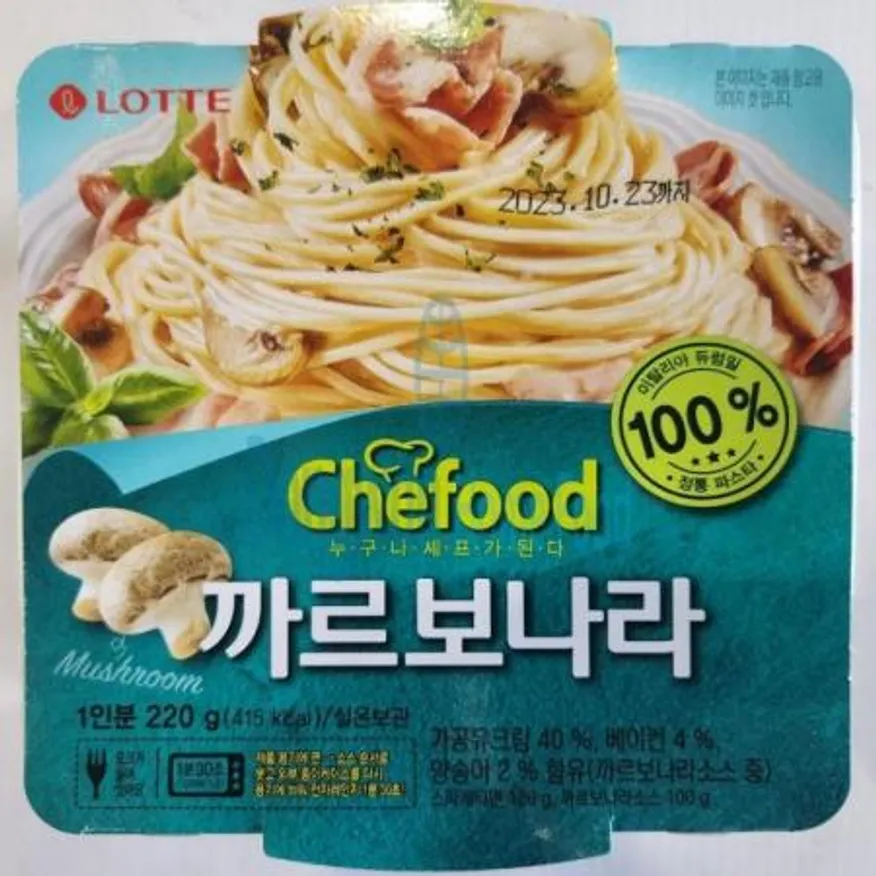 (16:30마감(D) 쉐푸드사각스파게티(롯데/컵/까르보나라/220g)EA 이미지