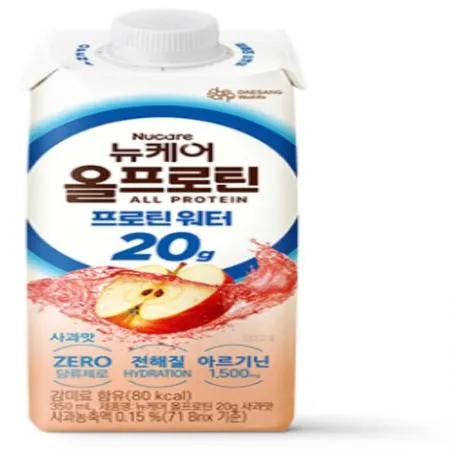 (16:30마감(D) 뉴케어올프로틴워터사과(대상/350ML*18EA/H387)BOX 이미지